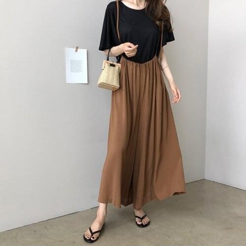 Loose Jumpsuit 2019 Summer Ladies Suspender Pants Wide Leg Womens Playsuit Female Overalls 2019 Jumpsuits For Women DD2106