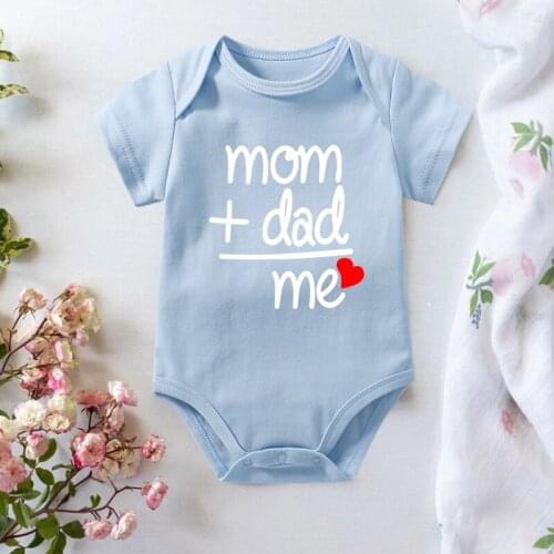 Mom Dad Me Letter Print Newborn Baby Bodysuits Funny Cotton Short Sleeve Baby Boys Girls Onesies Rompers Baby Shower Gifts