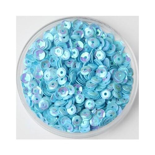 50g(10000pcs) 4mm Cup Loose Sequins Round Paillette Wedding Garment Accessory Sewing Craft Light Blue AB Confetti Spangles