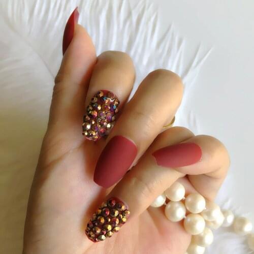 Custom all water drill false nail matte false nail 24 PIECE SET removable nail extension enhancement art press on false nail