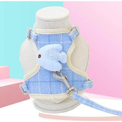 Cotton Stuffed Cute Cartoon Fish Cat Chest Harness Traction Leash Pet Supplies Pet Products Supplies Leads