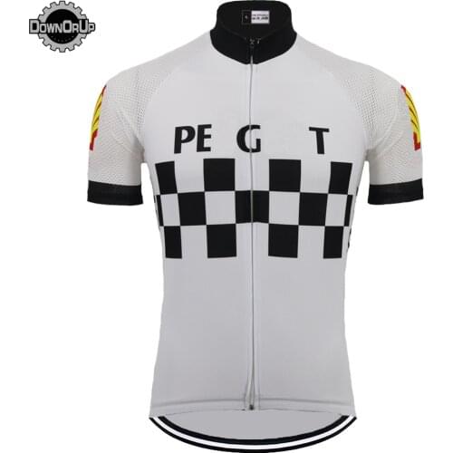 NEW retro cycling jersey bike wear clothes men cycling clothing white short sleeve bicycle jersey mtb ciclismo DOWNORUP