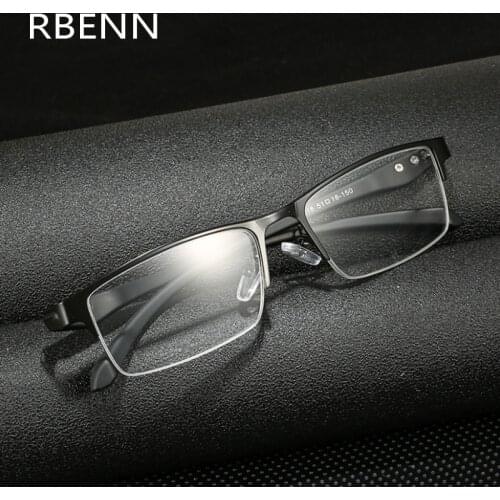 RBENN Stainless Steel Business Reading Glasses Men Half Frame Presbyopia Reader +0.5 0.75 1.25 1.75 2.25 2.75 3.25 3.75 4.5 5.0