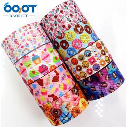 OOOT BAORJCT 1752216 25mm 10yard Cake Ribbons Thermal transfer Printed grosgrain Wedding Accessories DIY handmade material
