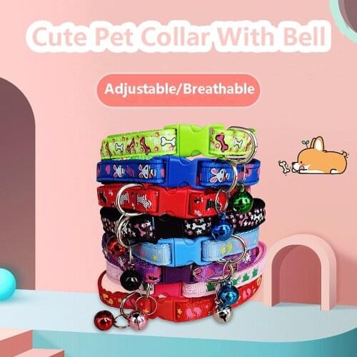 Cute Cat Safety Breakaway Light Collar With Bell Pet Dog Neck Belt Collars Kitten Accessories Collier Chat Anti Etranglement