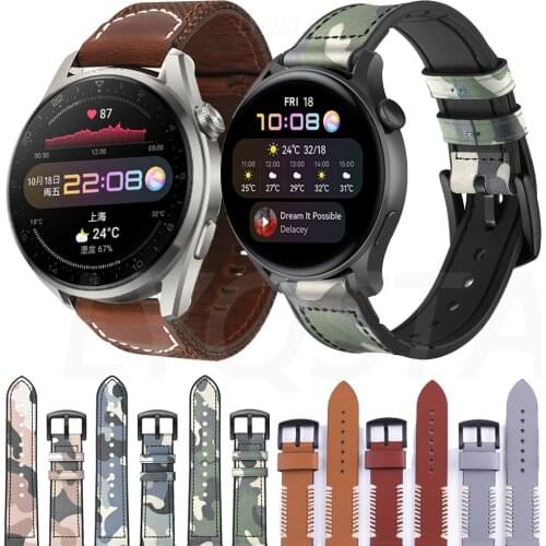 20 22mm leather Watch Band for Huawei Watch 3/3Pro GT2 Pro Straps Bracelet Watchband for Samsung Galaxy Watch 3 41 45mm/Gear S3