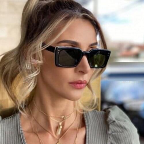 Luxury Brand Small Rectangle Sunglasses Women Black Classic Shades For Women 90s Vintage Square Sun Glasses Men Gafas de sol