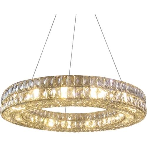 Modern luxury crystal chandelier living room bedroom creative personality round ring hotel decoration lamp