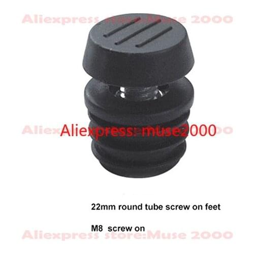 22mm round plastic tube feet plug M8 nut thumb screw pre embedded blank tube insert end Furniture Levelling Screw On Feet