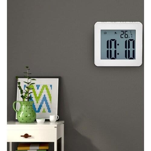 Waterproof Wall Clock Timer Simple LCD Bathroom Clock Kitchen Electronic Alarm Clock