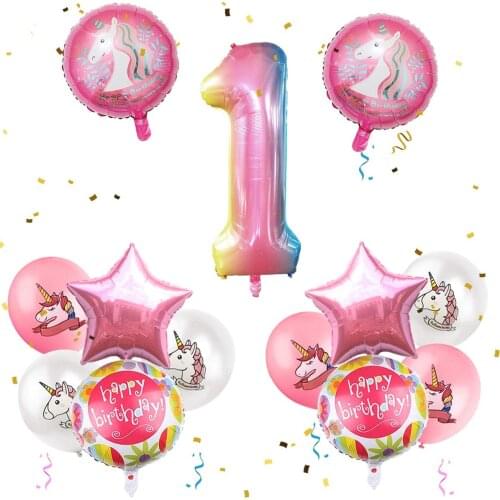 Pink balloons + confetti + happy birthday letter balloons| baby shower balloons and balloons| party latex balloons