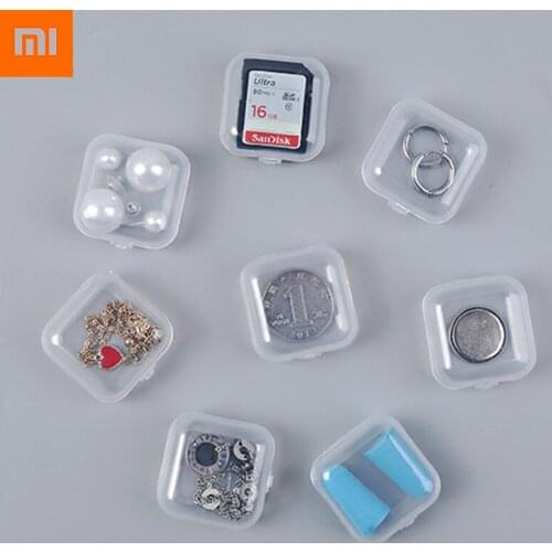 Xiaomi 3.5*3.5*2cm Small Plastic Storage Box for Jewelry Beads Earring Jewelry Container Transparent Square Box Case Container