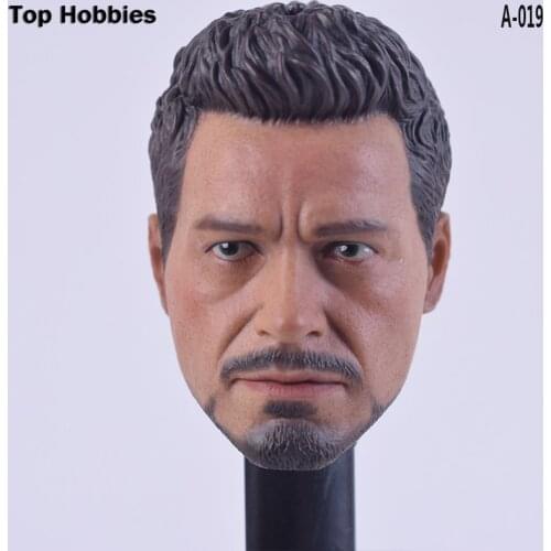 A-019 Custom 1/6 scale Soldiers accessories Head Sculpt Stark Robert Downey Jr.fit 12"Phicen hottoys Action figure Headplay