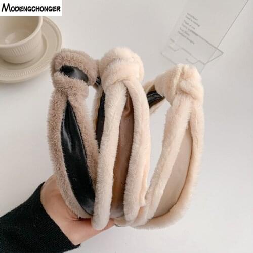 1PC Fashion Solid Color Knotted Hairbands Simple Cloth Wide Side Headbands For Girls Plastic Hair Hoops Womens Hair Accessories