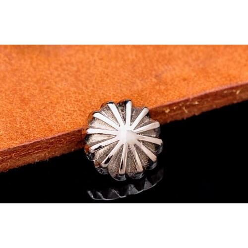 10pc Quality Little Bling Silver Flower Leathercraft Keychain Wallet Belt Hardware Shoe Accessories Conchos Screwback 10mm