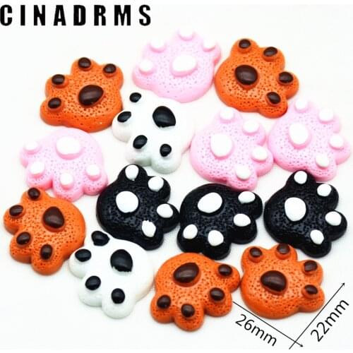 16PCS 22mmX26mm Kawaii Bear Paw Flatback Cabochons|Bear Claw Embellishment Cabochons