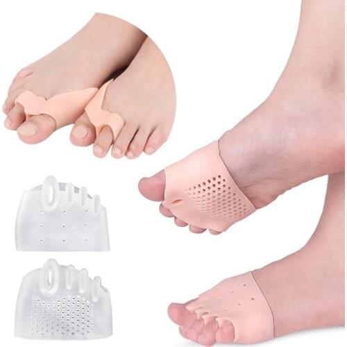 2Pair Silicone Gel Bunion Big Toe Separator Spreader Eases Foot Pain Forefoot Pad Hallux Valgus Correction Pedicure Tools