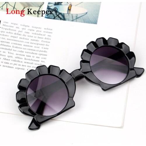 2020 Kids Round Shell Shape Sunglasses Children Fashion Cute Ripple Flower Sunglasses UV400 Girls Boys Baby Pink Eyewear Gift