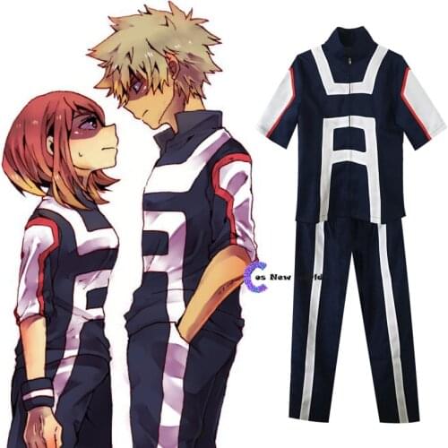 2020 My Hero Academia Boku no Hero Cosplay Costume Men Women School Uniform Gym Suit Tshirt Pants Midoriya Izuku Todoroki Shouto