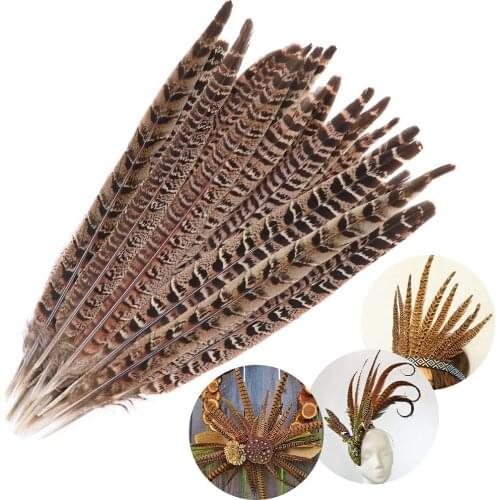 30Pcs/Lot Natural Pheasant Tail Feathers for Crafts 25-30cm DIY Headdress Carnival Party Decorations Colorful Plumes 10 Color