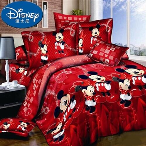 3D Mickey Minnie Mouse Bedding Set Disney Cartoon Boys Girls Bed Linings Couple Wedding Gifts Decoration Duvet Cover Pillowcases