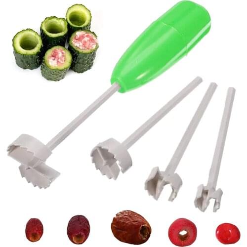 4pcs/set Vegetable Corer Spiral Cutter Digging Device Corer for Stuffed Vegetables Home Kitchen Tool UD88