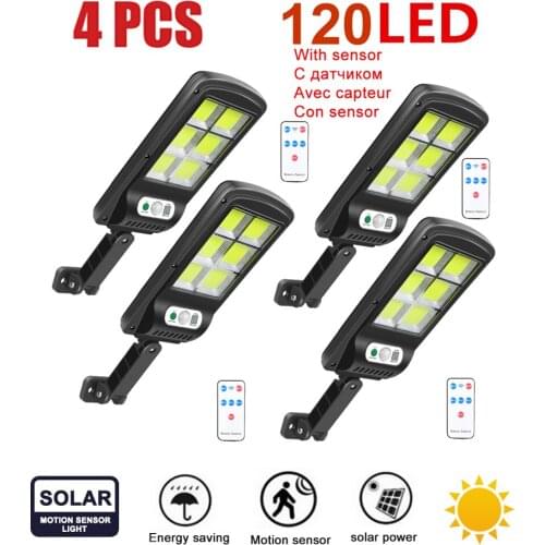 4pcs tabular oblong 100LEDs Rechargeable Solar LED Light Wireless Motion Sensor light Waterproof Emergency solar Wall Lamp Garde