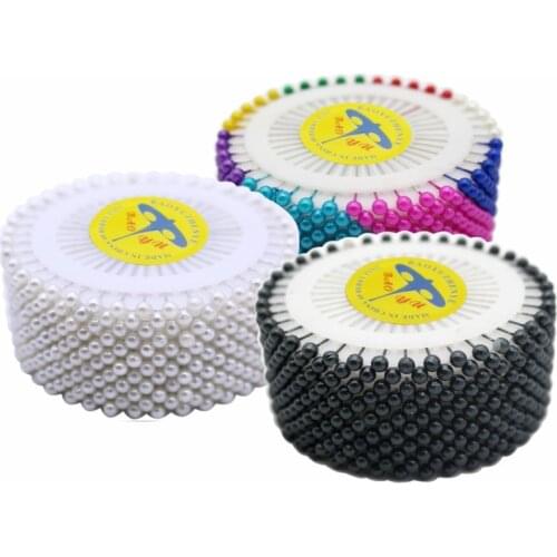 480Pc/Roll 36Mm Colorful Round Pearl Head Needles Stitch Straight Push Sewing Pins For Dressmaking Diy Sewing Tools Positioning