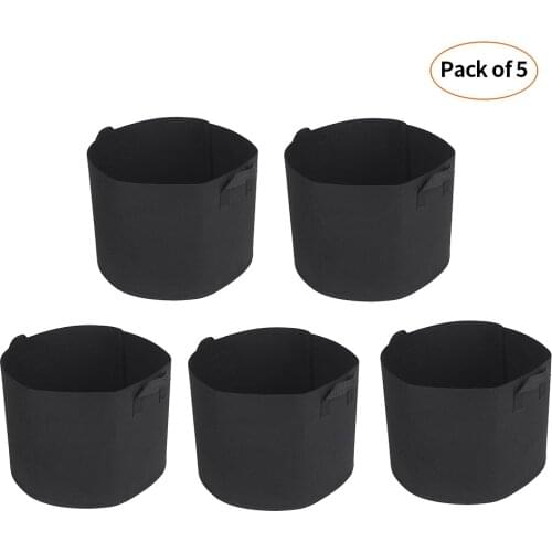 5pcs/set Grow Bags For Garden Flower Tree with Handles Nonwoven Grow Bags Set Fabric Grow Bags Gardening Accessory jardin
