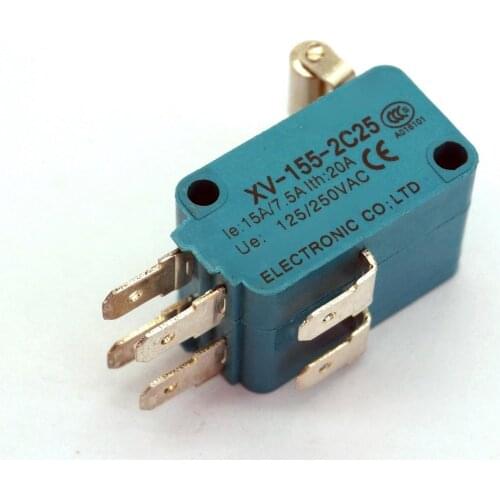 5pcs XV-155-2C25 SPDT NO+NC Micro Switch Roller Lever Type Bolt Terminal IP40