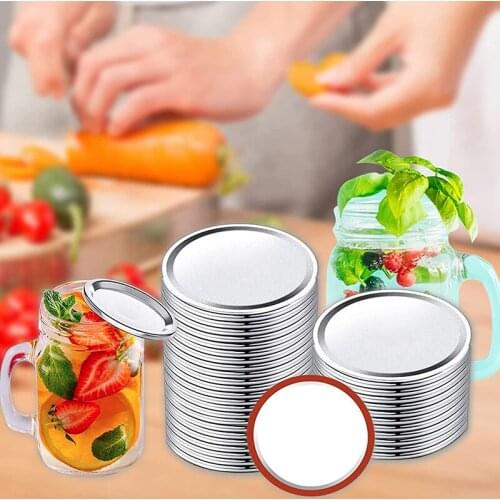80/100 Pcs Regular Mouth Canning Lids 70/86MM Mason Jar Canning Lids Reusable Split-type Lids Leak Proof Accessory H88F