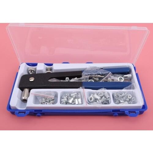 86pcs/Set Rivet Gun Heavy Duty Nut Threaded Insert Hand Riveting Kit Rivet Nuts Nail Gun Household Repair Tools