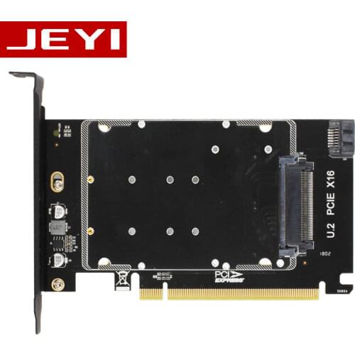 JEYI U2PCB+U2X16 U.2 SFF-8639 Adapter PCIe U2 2.5' SSD PCI-E X4 X16 intel PCIe3.0 PCI-Express M-KEY B-Key Card AHCI Dual Power
