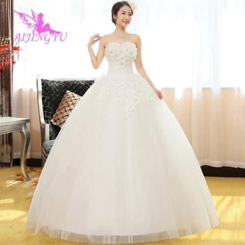 AIJINGYU 2021 beautiful Customized new hot selling cheap ball gown lace up back formal bride dresses wedding dress WK419