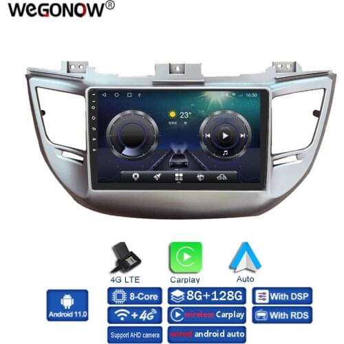 Carplay DSP 9 " Android 10.0 8 Core 6 GB 128GB Car DVD Player GPS map Radio wifi Bluetooth 5.0 For Hyundai TUCSON IX35 2015-2017
