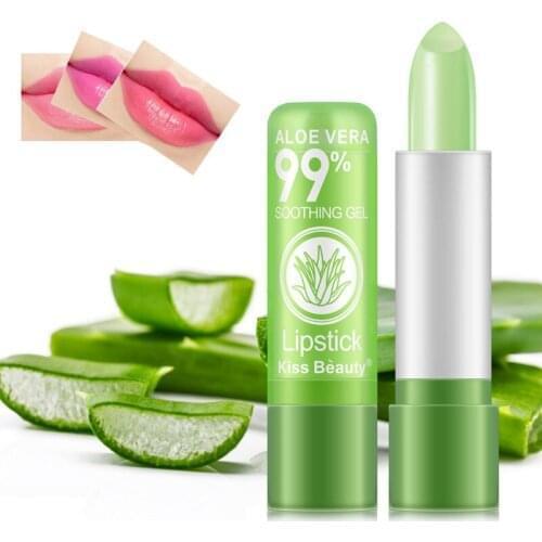ALOE VERA Lip Stick Aloe Vera Moisturizing Color Mood Changing Lip Balm Lip Care Anti Aging Natural Aloe Lip Balm