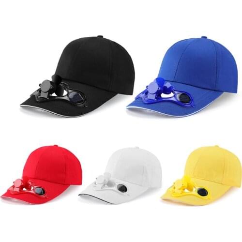 Adult Kids Summer Solar Panel Powered Cooling Fan Baseball Cap Outdoor Sport Travel Camping Hiking Snapback Peaked Sun Visor Hat