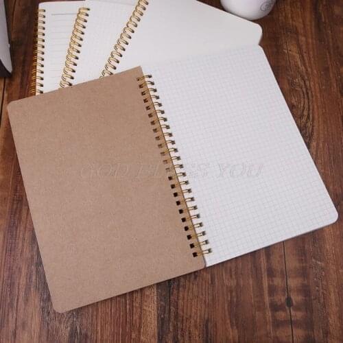 A5 Bullet Notebook Kraft Dot Grid Time Management Blank Book Spiral Journal Weekly Planner School Office Supplies Drop Shipping