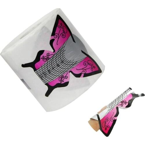 Big Sale! 300pcs/Roll Hot Self-Adhesive Butterfly Hot sale beautiful butterfly shaped Nail Form for nail art for Acrylic UV Gel
