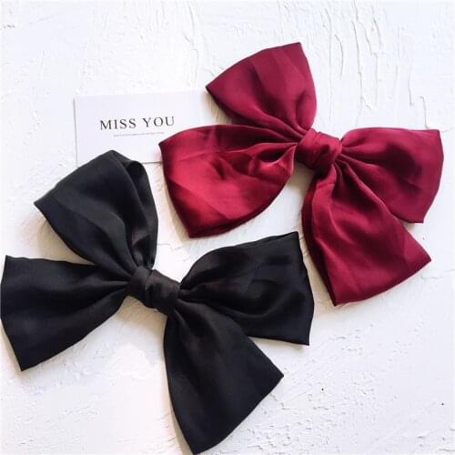 4pcs/lot 20*12 cm DIY Handmade New silk large bow tie for girls Padded Patches Appliques For Clothes DIY Hair Decoration