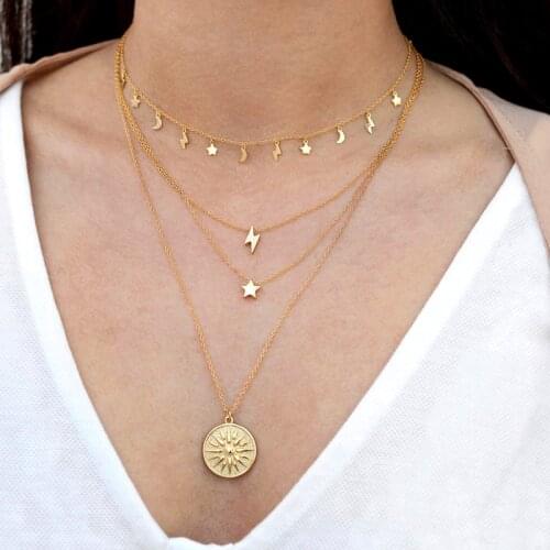 Star Lightning Moon 925 Sterling Silver Exquisite Necklace Bohemian Fashion Jewelry for Women Birthday Gift High-end Jewelry