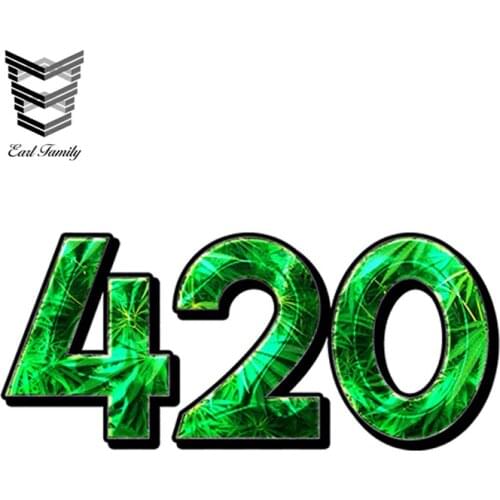 EARLFAMILY 13cm x 6.6cm 420 Emerald DECAL Bumper Sticker Vinyl Car Truck Cover Window Weed Decal Decoration