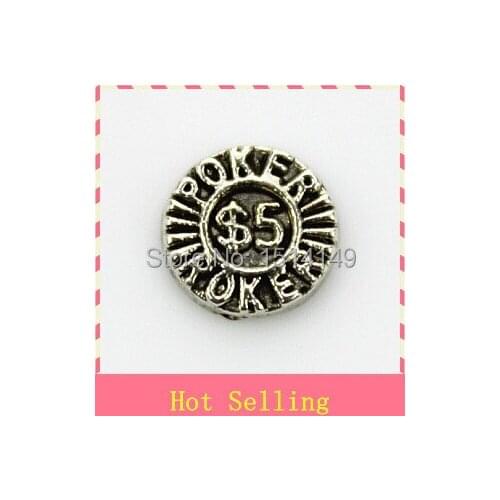 Hot selling poker floating charms living glass floating memory charms