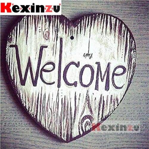Full Square Round Drill 5D DIY Diamond Painting"Welcome"3D Embroidery Rhinestone Cross Stitch 5D Home Decor X5