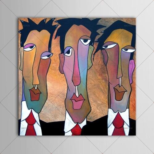 100% Hand-Painted Oil Painting People Men in The Same Level Online for Wholesale Figure Picture For Bedroom Home Wall Decor