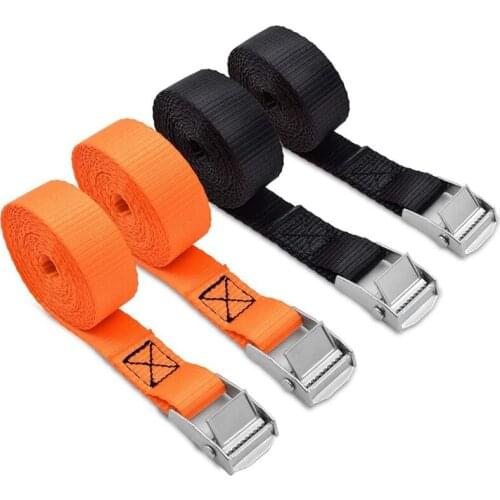 Lashing Straps Tie Down Straps With Zinc Alloy Cam Lock Buckle Up , For Cargo, Gear, Bikes & More (4 Pack)