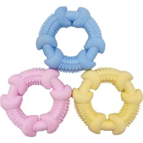 Fashion Rubber Dog Toy with Thorn Bone Rubber Ring Molar Teeth Pet Toy Dog Bite Resistant Molar Training