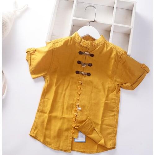 Fashion Cool Fabric Built In Shirts For Teen Boys Teenager Kids Tops Summer Outwear Cotton Casual Buttons Childrens Clothes