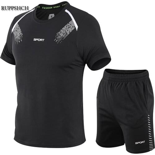 Men Casual Wear Two-Piece Sportswear Short-Sleeved T-Shirt Shorts Suit Men Sportswear Track Suit Summer Sportswear Oversized