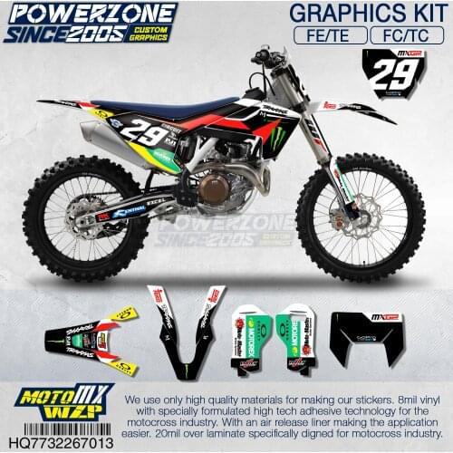 Customized Team Graphics Backgrounds Decals 3M Custom Stickers Kit For Husqvarna 2014 - 19 FE TE FC TC 250 350 450 500cc 713